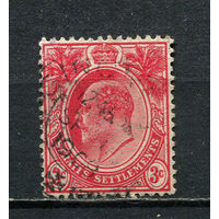 Британские колонии - Стрейтс-Сетлментс - 1906/1911 - Король Эдуард VII 3С - [Mi.122] - 1 марка. Гашеная.  (Лот 49FC)-T25P11