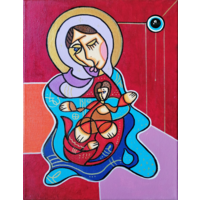 Картина "Божья матерь" / Холст, акрил/ 40 x 30 см