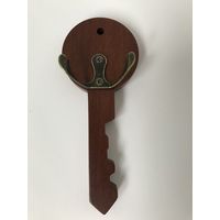 Ключница Ключ с крючком Красное дерево