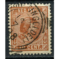 Нидерландская Индия - 1892/1897 - Королева Вильгельмина 10С - [Mi.23] - 1 марка. Гашеная.  (Лот 72EV)-T25P1
