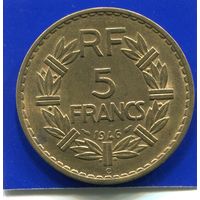 Франция 5 франков 1946 С , Колониальный выпуск , нечастая