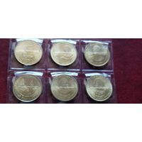 Индия, 2010 г. Набор юбилейных монет 5 рупий, 6 шт