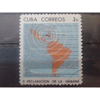 Куба 1964 Карта Латинской Америки, текст заявления Кубы