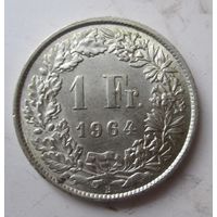 Швейцария 1 франк 1964, серебро  ..Т-.91