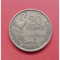 67-23 Франция, 20 франков 1951 г.  "B" - Бомон-ле-Роже