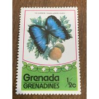 Гренада 1975. Бабочки. Morpho peledes insularis. Марка из серии