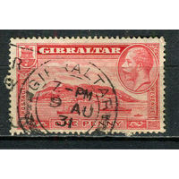 Британские колонии - Гибралтар - 1931/1933 - Король Георг V и Гибралтарская скала 1Р - [Mi.96A] - 1 марка. Гашеная.  (Лот 49EX)-T25P1