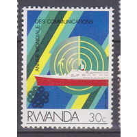 Флот лодки Всемирный год коммуникаций Руанда 1974 год Лот 50  ЧИСТАЯ одна марка с изображением флота из всей серии