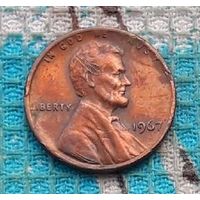 США 1 цент 1967 года. Авраам Линкольн.
