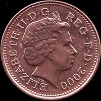 Великобритания 1 пенни 2000 г. КМ#986 (4-14)