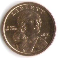 1 доллар США 2001 год Сакагавея Парящий орел двор D _состояние aUNC