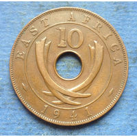 Восточная Африка Британская колония 10 центов 1941 толстый тип