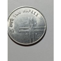 Индия 2 рупии 2005 года . Ромб  . Юбилейная