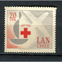 Чили - 1963 - Красный крест 20С. Авиамарка - [Mi.621] - 1 марка. Чистая без клея.  (Лот 54Dj)