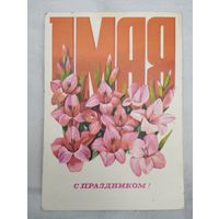 Открытка (маркированная почтовая карточка) "С праздником 1 МАЯ!", худ. Т.Панченко, 1978 г, Министерство связи СССР