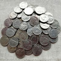 США  5 центов 60 монет  с 1960 до 2003 года. Без МЦ. С рубля .