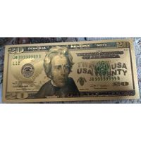 Золотой 20 долларов США (копия Американской купюры)
