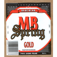 Этикетка пива MB spring gold Польша Ф617