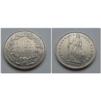 1 франк Швейцария 1977 год, KM# 24a.1 FRANC, из коллекции