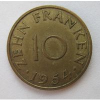 Саар 10 франков 1954  .7-241