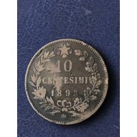 Италия 10 чентезимо 1893 В/I