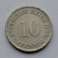 Германия - Германская империя 10 пфеннигов. 1906. G