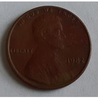 США 1 цент, 1982 Lincoln Cent Без отметки монетного двора (3-2-21)