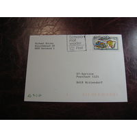 Почтовая карточка ФРГ с маркой Евромарка 1989 год спецгашение