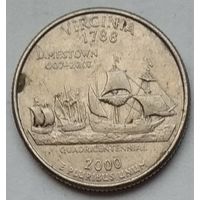 США 25 центов (квотер) 2000 г. P. Штат Вирджиния