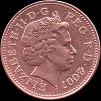 Великобритания 1 пенни 2007 г. КМ#986 (4-15)
