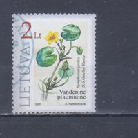 [468] Литва 2001. Флора.Водные растения. Гашеная марка.