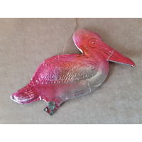Игрушка ёлочная птица Пеликан, картон. СССР