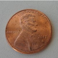 1 цент США 2017 г.в. D