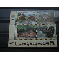 Марки - США, 2000 - фауна, медведи, обезьяны, птицы, слоны, носороги, пингвины, крокодилы и др