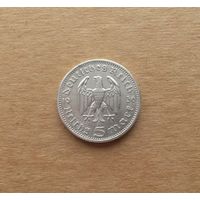 Германия (III Рейх), 5 марок 1936 г., серебро 0.900, Берлин (А), Пауль фон Гинденбург