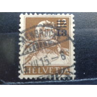 Швейцприя, 1915, надпечатка 13с на 12с, стандарт