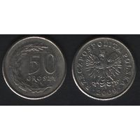 Польша y281 50 грош 2009 год (mw) (om00)
