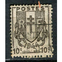 Франция - 1945/1946 - Герб с разорванной цепью 10c - [Mi.674] - 1 марка. Гашеная.  (Лот 44EM)-T7P7