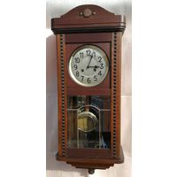 Часы "Юнганс" с витражом и домашним боем . Германия, 1900-1935гг.