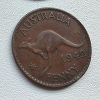 Австралия 1 пенни, 1942 Точка после "PENNY" 2-16-8
