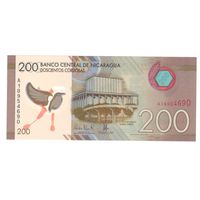 Никарагуа 200 кордоба 2014 года. Состояние UNC!