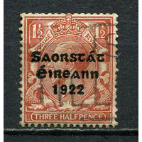 Ирландия - 1922 - Надпечатка на марках Великобритнаии 1 1/2Pg - [Mi.27II] - 1 марка. Гашеная.  (Лот 64CU)