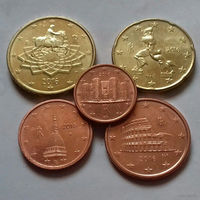 Набор евро монет Италия 2016 г. (1, 2, 5, 20, 50 евроцентов)
