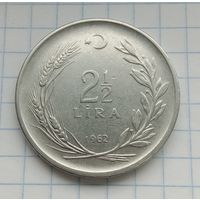 Турция  2 1/2  лиры 1962 год
