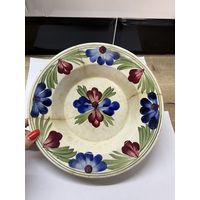 Старинная тарелка фаянс Польша ручная роспись 1920-е годы