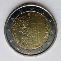 2 евро Финляндия 2016 100 лет со дня рождения Георга Хенрика фон Вригта