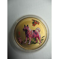 Монетовидный жетон сувенирная монета год Собаки