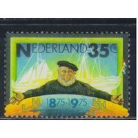 Нидерланды 1975 100 летие Нидерландской пароходной компании Зеландии Эмблема компании Пароход Мидделбург #1053**