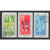 Гимнастический и спортивный фестиваль ГДР 1963 год серия из 3-х марок