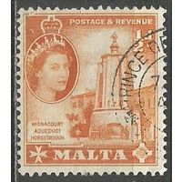 Мальта. Королева Елизавета II. Виадук Виньякур. 1956г. Mi#238.